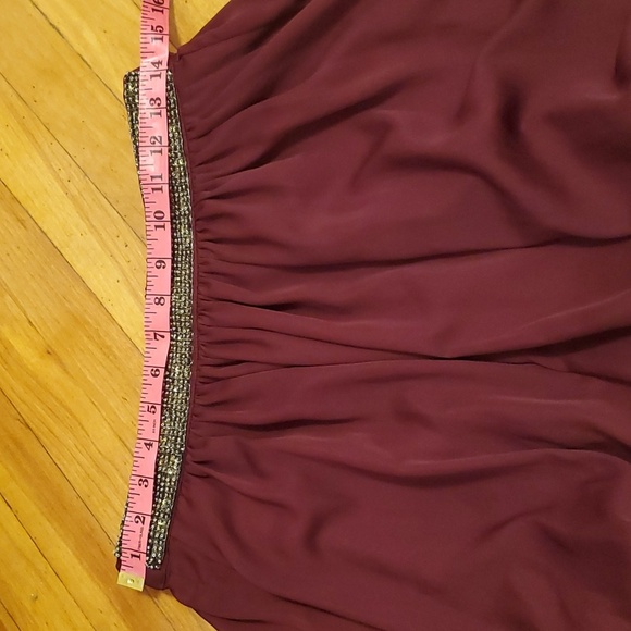 Zara long beaded skirt. Burgundy. Maxi skirt. Feels like satin. Pull on. Size M. - Picture 6 of 10